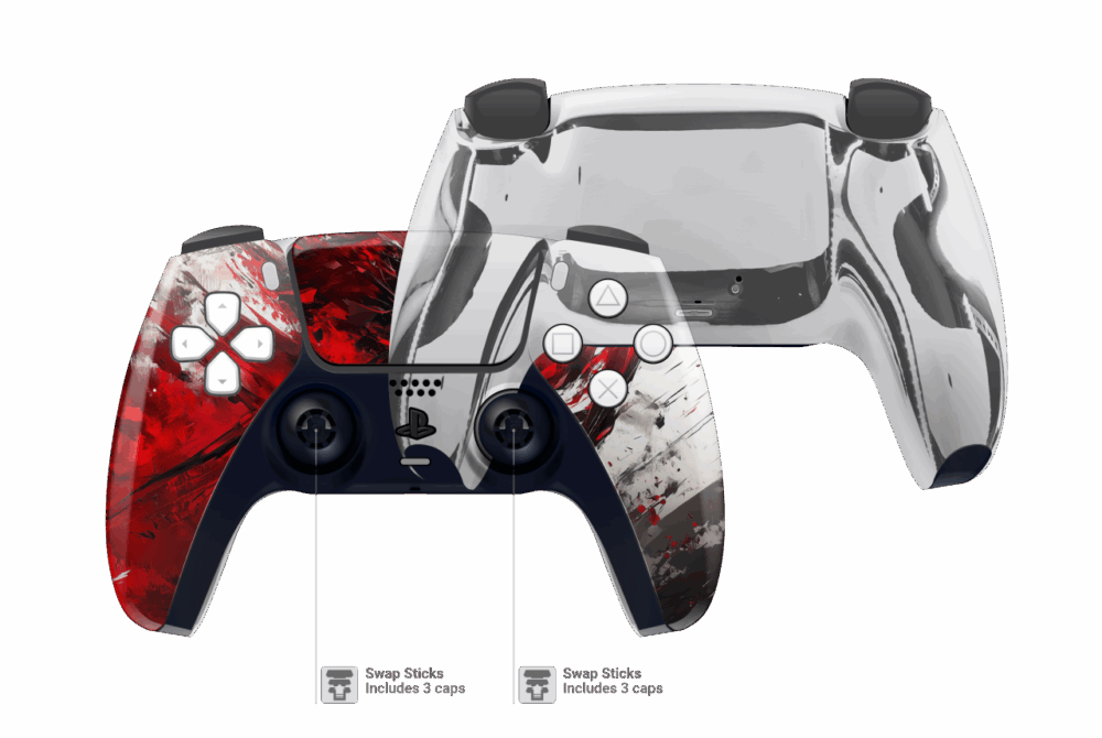 Custom PS5 Controller Blutspritzer Anime Design 38484